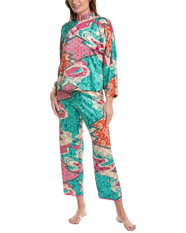 Natori 2pc Orient Express Mandarin Pajama Pant Set