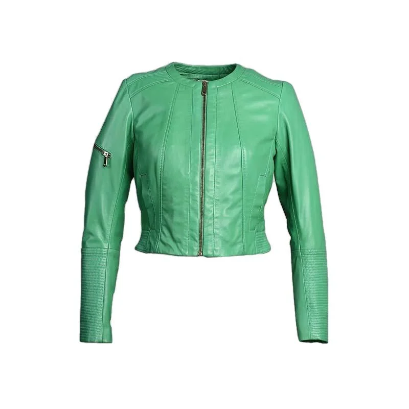 Minty Womens Short Leather Jacket