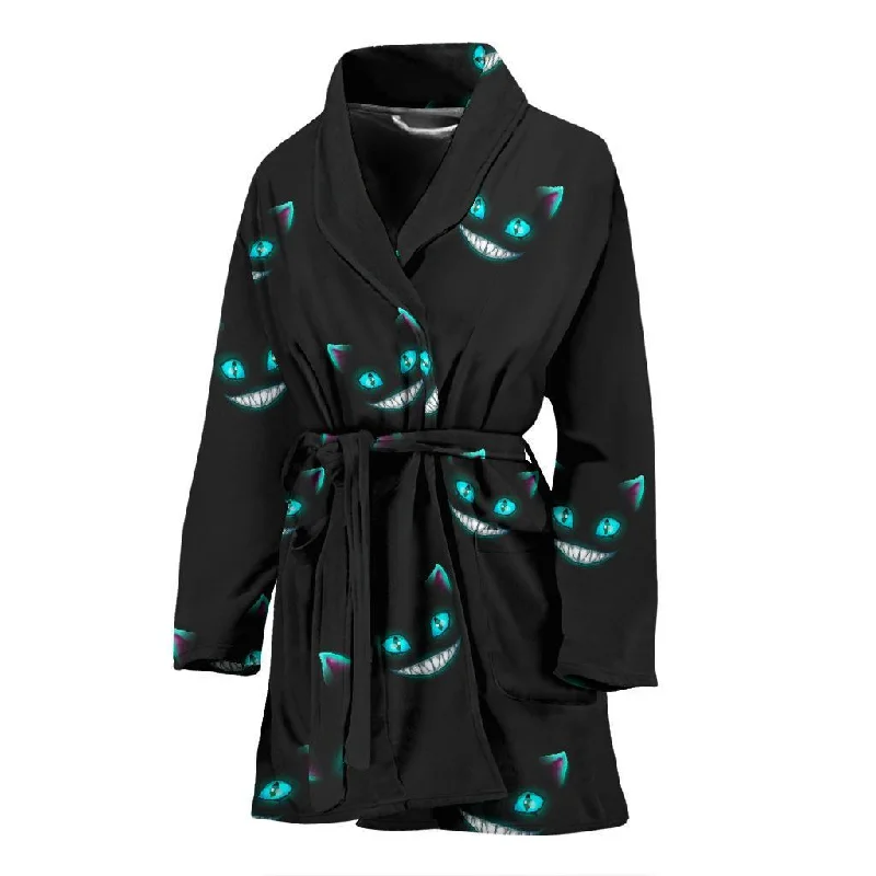 Pattern Print Black Cat Women Long Robe