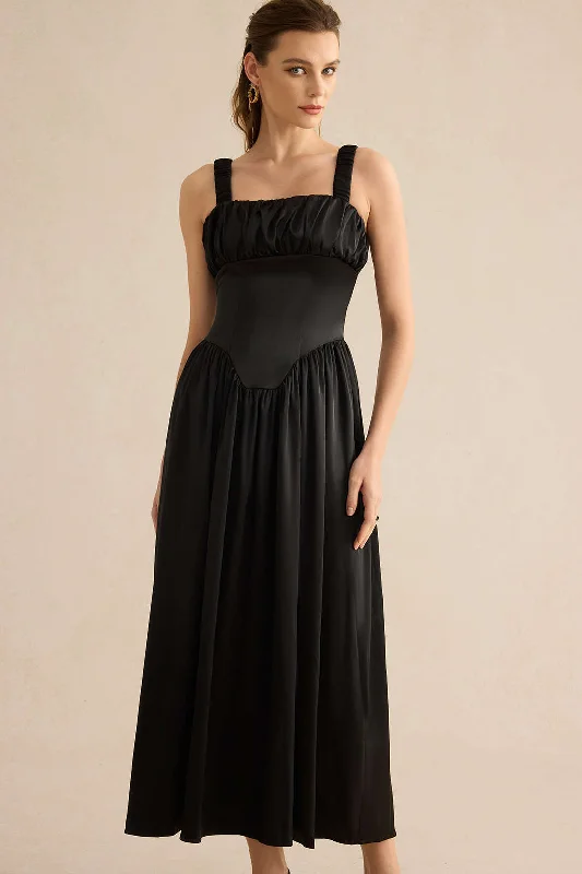 Satin Sleeveless Maxi Dress