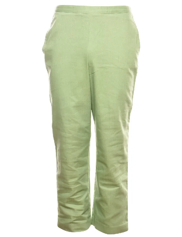 Alfred Dunner Denim Light Green Trousers - W30 L27