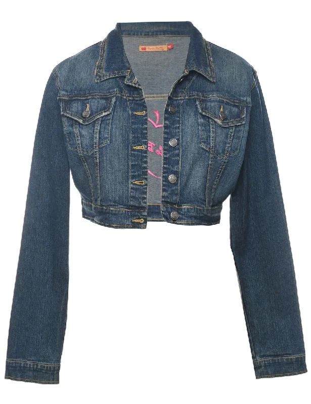 Apple Bottom 1990s Embroidered Denim Jacket - L