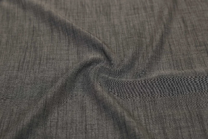 Silver Gray Plain Cotton Denim Fabric