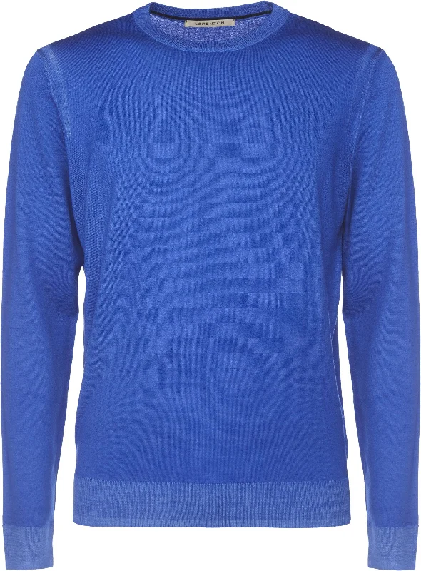 Royal Blue Crew Neck Sweater | Lorenzoni